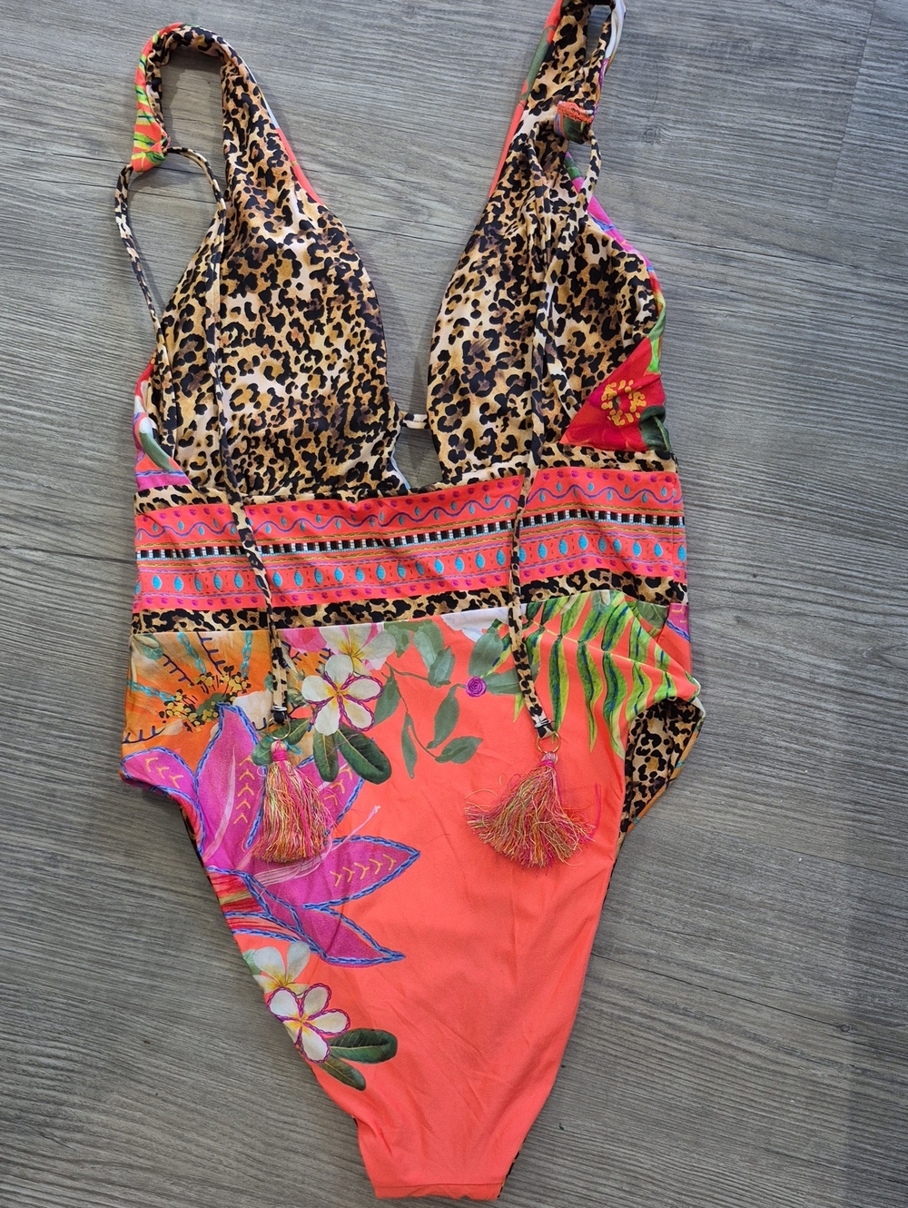 Sunshine 79 Zen Garden Plunge Vibrant One-Piece Reversible Swimsuit. Size 8. NWT - Picture 2 of 9